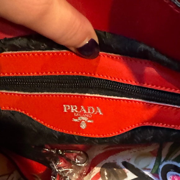 Prada Red Quilted Tote Bag - Picture 2 of 4